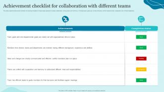 Achievement Checklist For Collaboration With Different Teams