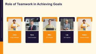 Achieving 3D Success Through Vision And Teamwork PPT Template AT Editable Template