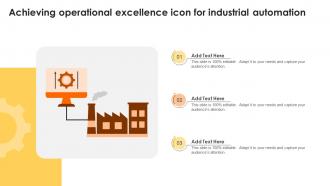 Achieving Operational Excellence Icon For Industrial Automation