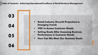Achieving Operational Excellence In Retail Business Management Powerpoint Presentation Slides
