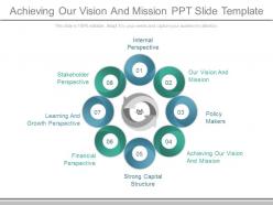Achieving our vision and mission ppt slide template