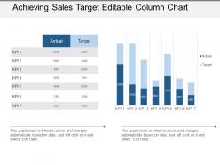 Achieving sales target editable column chart powerpoint guide
