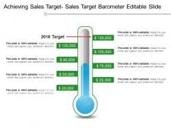 Achieving sales target sales target barometer editable slide ppt images