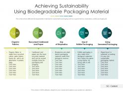 Achieving sustainability using biodegradable packaging material