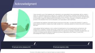 Acknowledgment Handbook For Corporate Employees Ppt Slides Background Images