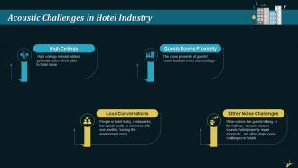 Acoustic Challenges In Hotel Industry Training Ppt