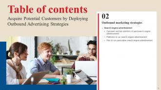 Acquire Potential Customers By Deploying Outbound Advertising Strategies MKT CD V Informative Attractive