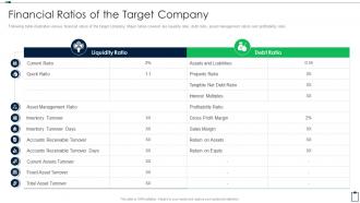 Acquisition Due Diligence Checklist Financial Ratios Of The Target Company