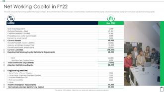 Acquisition Due Diligence Checklist Net Working Capital In Fy22