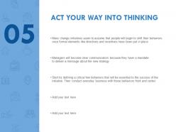 Act your way into thinking strategy ppt powerpoint presentation diagram ppt
