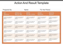 Action and result template powerpoint ideas