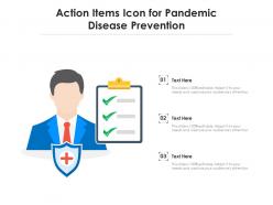 Action items icon for pandemic disease prevention