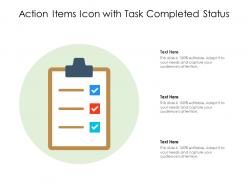 Action items icon with task completed status