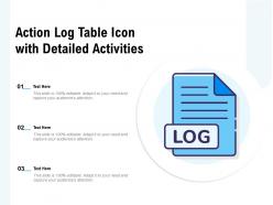 Action log table icon with detailed activities
