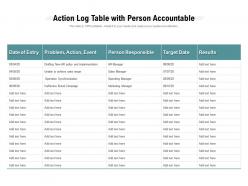 Action log table with person accountable