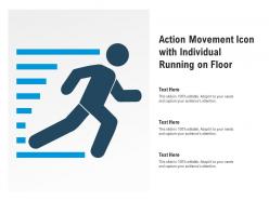Action movement icon with individual running on floor