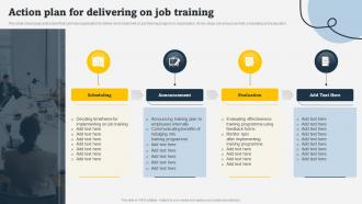Action Plan For Delivering On Job Training On Job Employee Training Program For Skills
