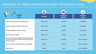 Action Plan For Display Advertising Campaign Status Complete Overview Of The Role