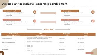 Action Plan For Inclusive Leadership Development Strategic Plan To Foster Diversity And Inclusion