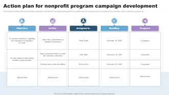 Action Plan For Nonprofit Program Campaign Development