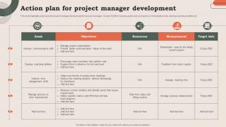 Action Plan For Project Manager Development