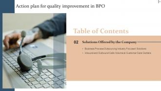 Action Plan For Quality Improvement In BPO Powerpoint Presentation Slides