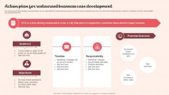 Action Plan For Restaurant Business Case Development