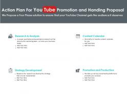 Action plan for you tube promotion and handing proposal ppt slides