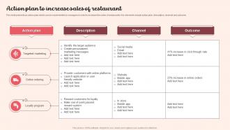 Action Plan To Increase Sales Of Restaurant