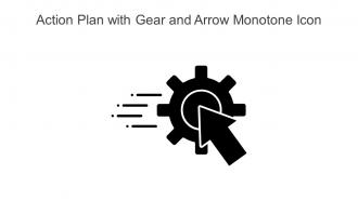 Action Plan With Gear And Arrow Monotone Icon In Powerpoint Pptx Png And Editable Eps Format