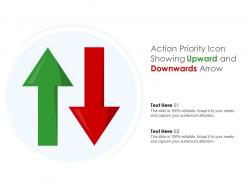 Action priority icon showing upward and downwards arrow