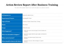 Action review report after business training