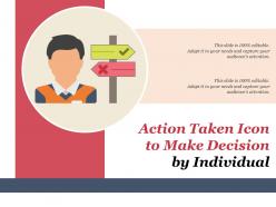 Action taken icon to make decision by individual
