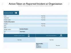 Action taken on reported incident at organization
