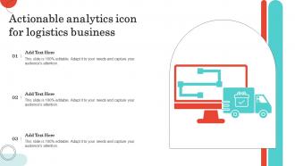 Actionable Analytics Icon For Logistics Business