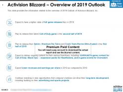 Activision blizzard overview of 2019 outlook