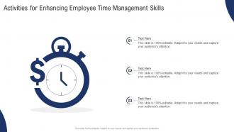 Activities For Enhancing Employee Time Management Skills