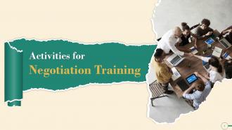 Activities For Negotiation Training Ppt