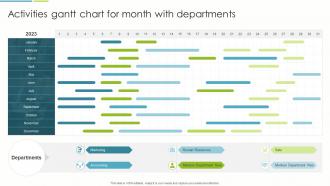 Activities Gantt Chart For Month With Departments