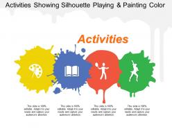 Activities showing silhouette playing and painting color