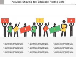 Activities showing ten silhouette holding card