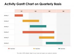 Activity Gantt Chart On Quarterly Basis Ppt Powerpoint Presentation Portfolio