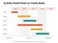 Activity Gantt Chart On Yearly Basis Ppt Powerpoint Presentation Show Visuals