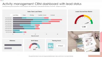 Activity Management CRM Dashboard With Lead Status