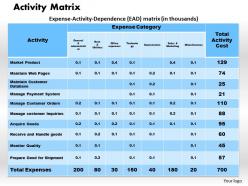Activity matrix powerpoint presentation slide template