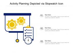 Activity planning depicted via stopwatch icon