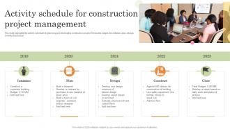 Activity Schedule For Construction Project Management