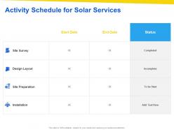 Activity schedule for solar services ppt powerpoint presentation designs