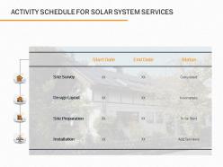 Activity Schedule For Solar System Services Ppt Powerpoint Presentation File Design Inspiration