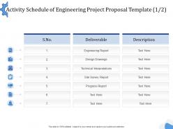 Activity Schedule Of Engineering Project Proposal Template L1504 Ppt Powerpoint Rules